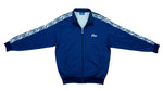 Asics - Dark Blue Taped Logo Track Jacket 1990s Medium