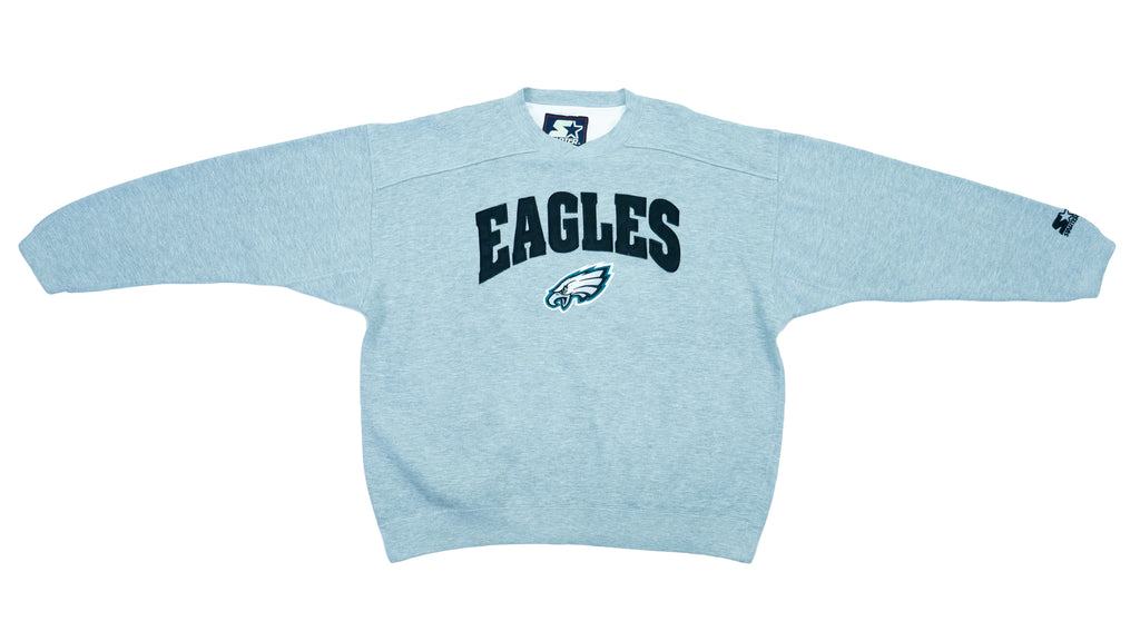 Vintage Retro Starter - Grey Philadelphia Eagles Crew Neck Sweatshirt 1990s XX-Large