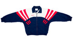 Adidas - Red, White and Blue Stripes Windbreaker 1990s Large vintage Retro