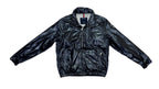 Nautica - Black Flashy Leather Windbreaker 1990s Large Vintage Retro