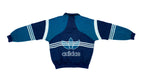 Adidas - Blue with White Stripes Big Logo Track Jacket 1990s Medium Vintage Retro