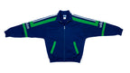 Adidas - Blue and Green Big Logo Track Jacket 1990s Medium Vintage Retro