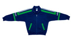 Adidas - Blue and Green Big Logo Track Jacket 1990s Medium Vintage Retro