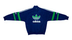 Adidas - Blue and Green Big Logo Track Jacket 1990s Medium Vintage Retro