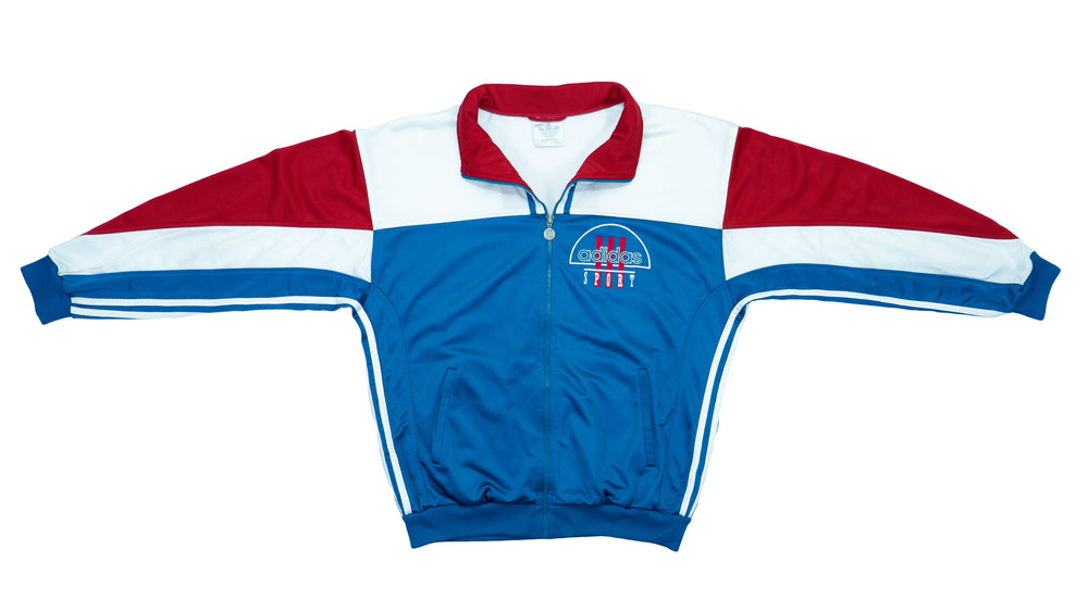 Adidas - Red, White & Blue Track Jacket 1990s X-Large Vintage Retro