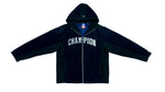 Champion - Dark Blue Fleece Zip-Up Jacket 1990s Large