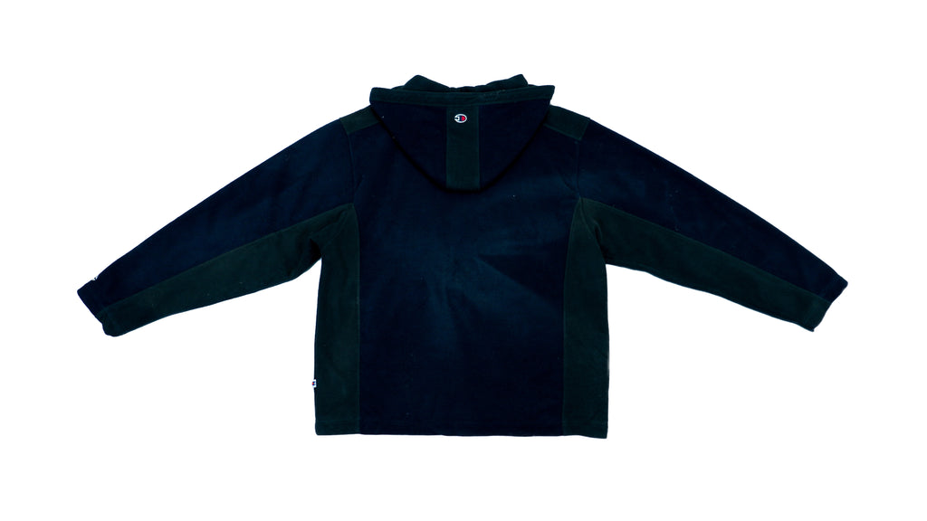 Champion - Dark Blue Fleece Zip-Up Jacket 1990s Large Vintage Retro