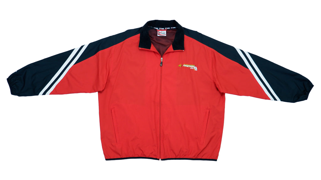 NASCAR - Red with Black Budweiser Racing Zip Up Jacket 1990s X-Large Vintage Retro