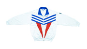 Adidas - White & Blue Track Jacket 1990s Large Vintage Retro