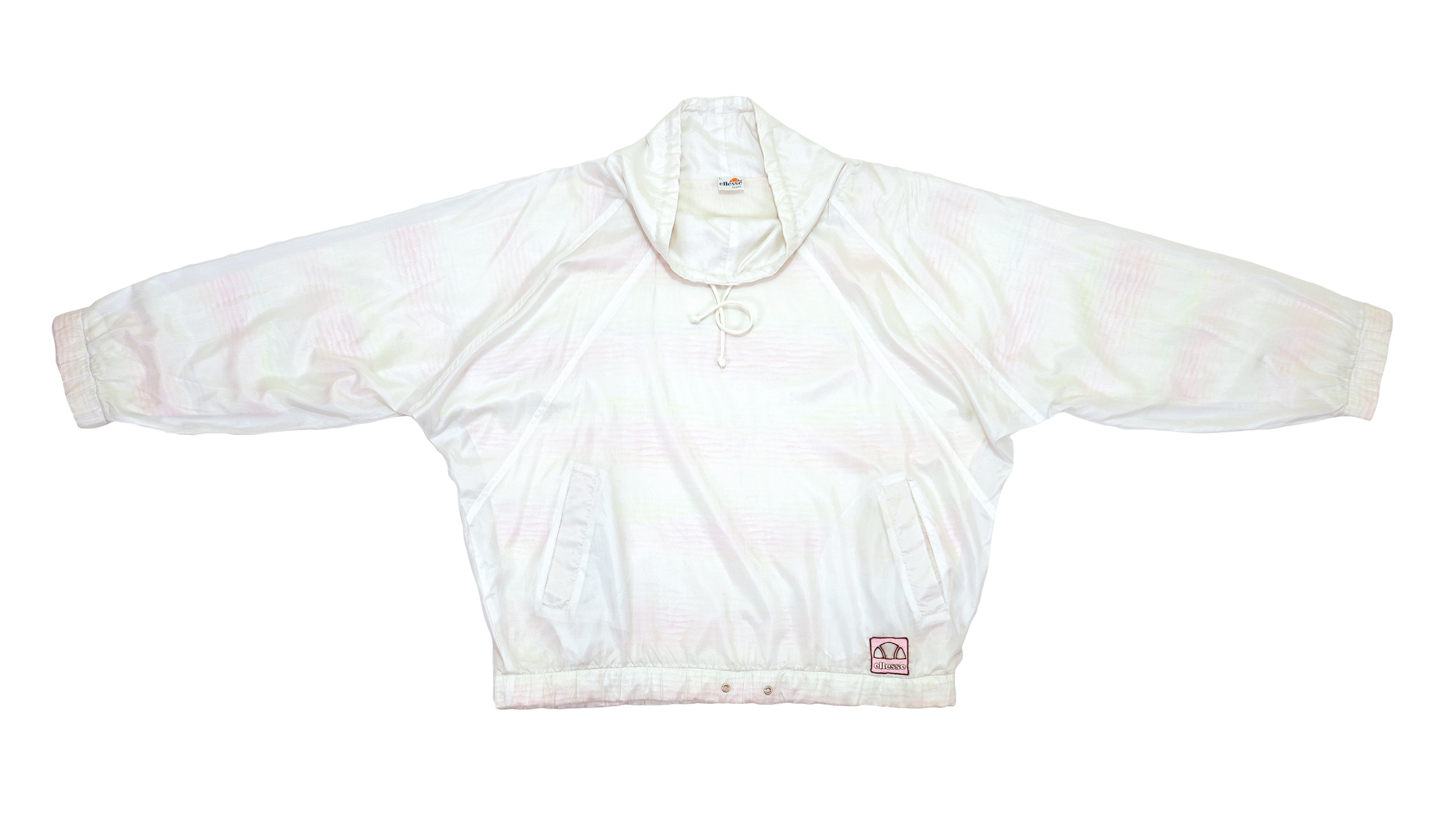 Ellesse - White Patterned Pullover Jacket 1990s Large Vintage Retro