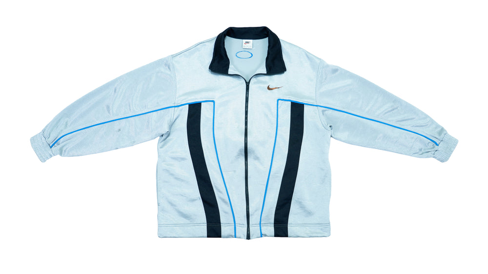 Nike - Silver Track Jacket 1990s Large Vintage Retro 