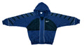 Reebok - Blue & Black Spell Out Hooded Track Jacket 1990s X-Large Vintage Retro