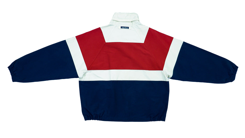 Nautica - Blue, Red and White Jacket Harrington Style 1990s X-Large Vintage Retro 