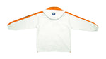 Columbia - White & Orange Taped Logo Hooded Windbreaker 1990s Large Vintage Retro