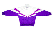 Puma - White & Purple Track Jacket 1990s Large Vintage Retro 