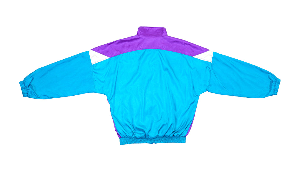 Puma - Purple, Blue & White Colorblock Windbreaker 1990s Large
