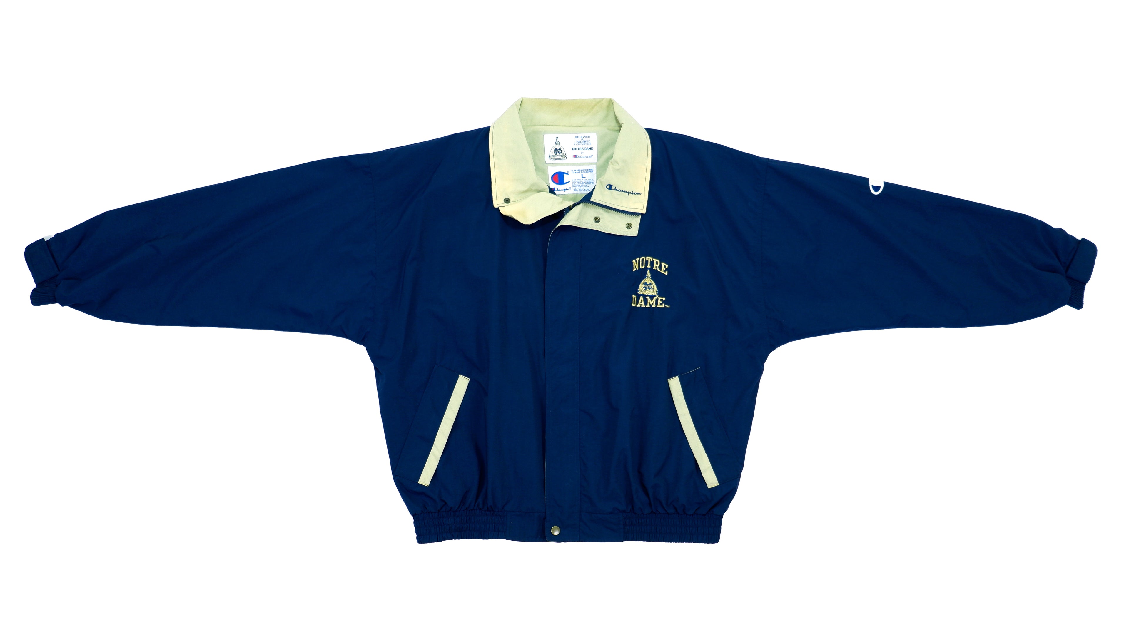 Champion - Notre Dame Windbreaker 1990s XX-Large Vintage Retro