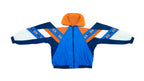 Puma - Blue, White & Orange Taped Logo Windbreaker 1990s Large Vintage Retro 