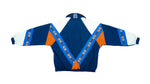 Puma - Blue, White & Orange Taped Logo Windbreaker 1990s Large Vintage Retro 