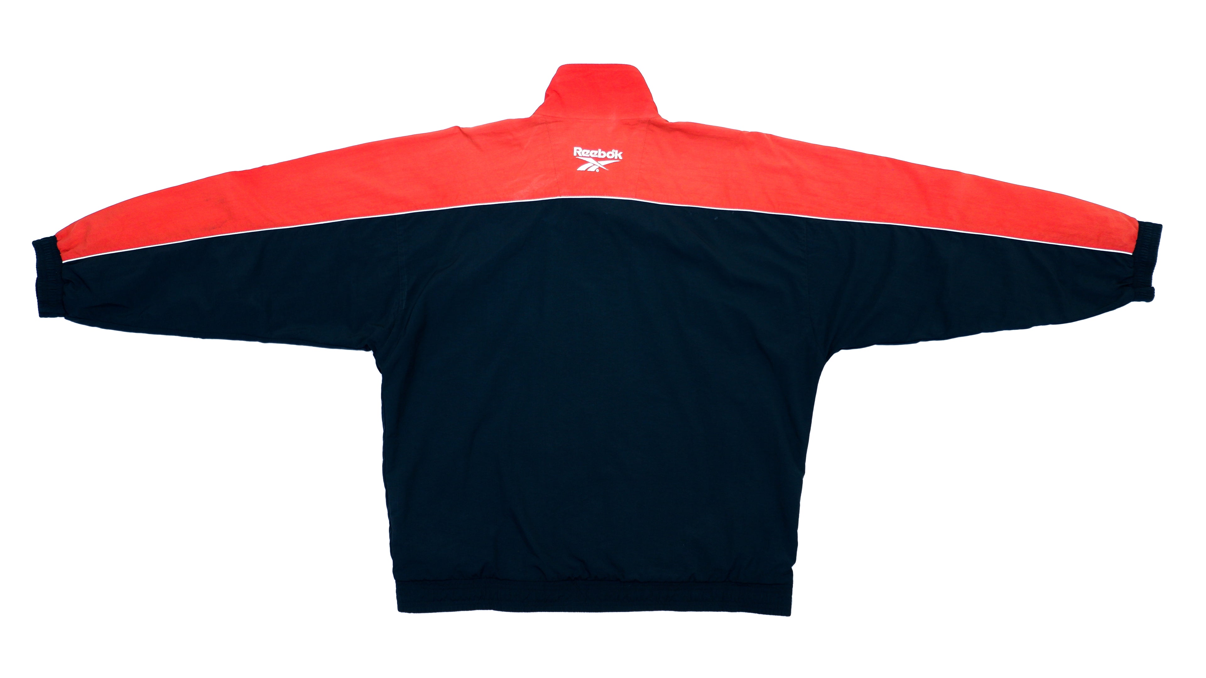Reebok - Black & Red with White Track Jacket 1990s Large Vintage Retro