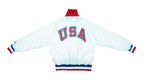 Champion - White USA Satin Jacket 1990s Large Vintage Retro Olympic 