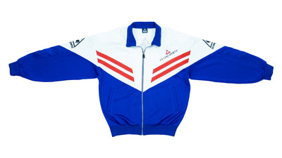 Le Coq Sportif - White & Blue Big Logo Track Jacket 1990s Medium