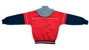 Puma - Red & Black Hooded Track Jacket 1990s Medium Vintage Retro