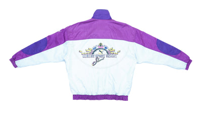 Puma - White & Purple Luxury Sport Resort Windbreaker 1990s Large