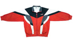 Puma - Red & Black Colorblock Track Jacket 1990s Large