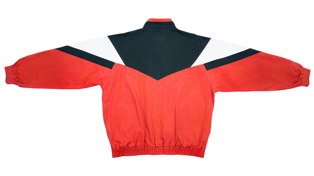 Puma - Red & Black Colorblock Track Jacket 1990s Large Vintage Retro 