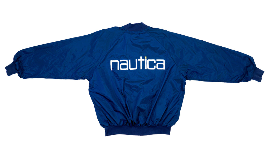 Nautica - Blue Spell-out Jacket 1990s Large Vintage Retro 
