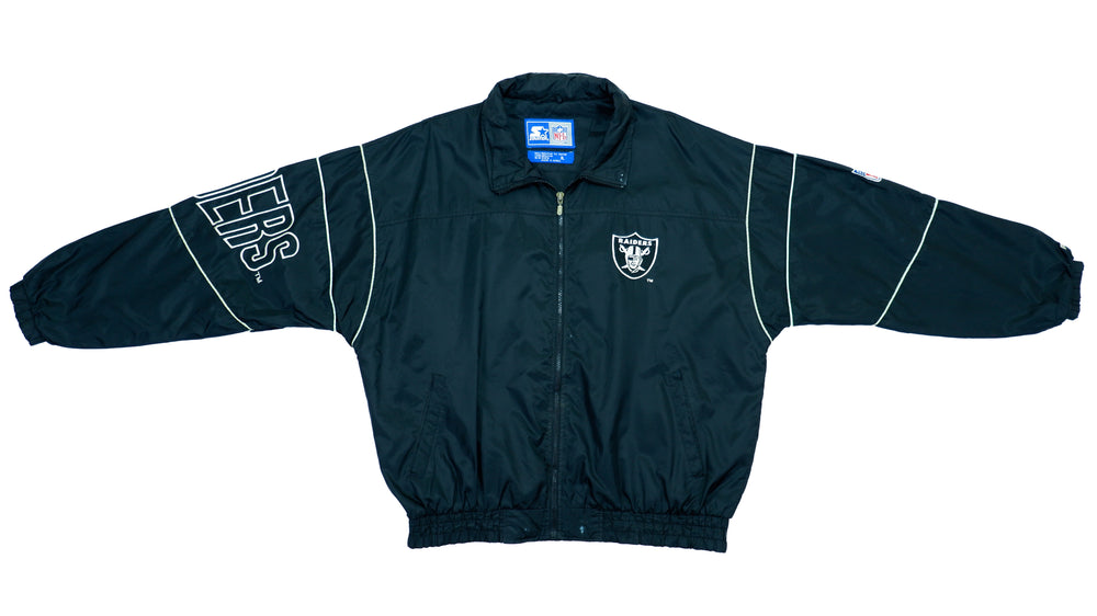 Starter - Oakland Raiders Windbreaker 1990s X-Large Vintage Retro Football NFL