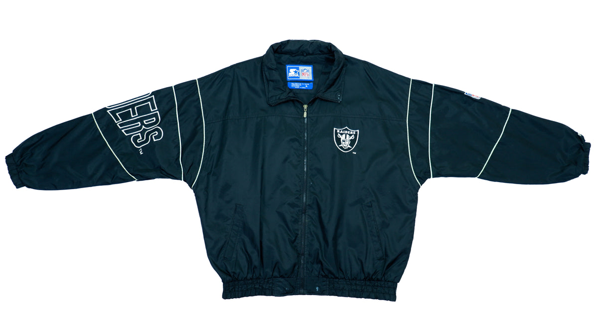 Starter - Oakland Raiders Windbreaker 1990s X-Large Vintage Retro Football NFL