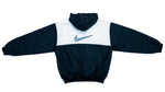 Nike - Black & White 1/4 Zip Hooded Windbreaker 1990s Large Vintage Retro 