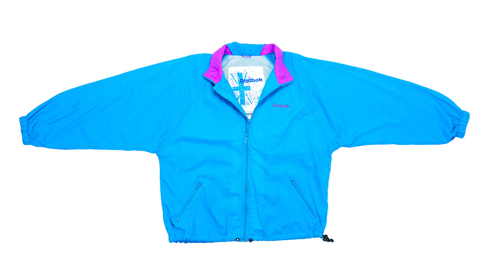 Reebok - Blue Lightweight Windbreaker 1990s Large Vintage Retro 