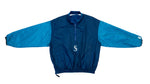 Starter - Seattle Mariners 1/4 Zip Reversible Windbreaker 1990s Large Vintage Retro MLB Baseball 