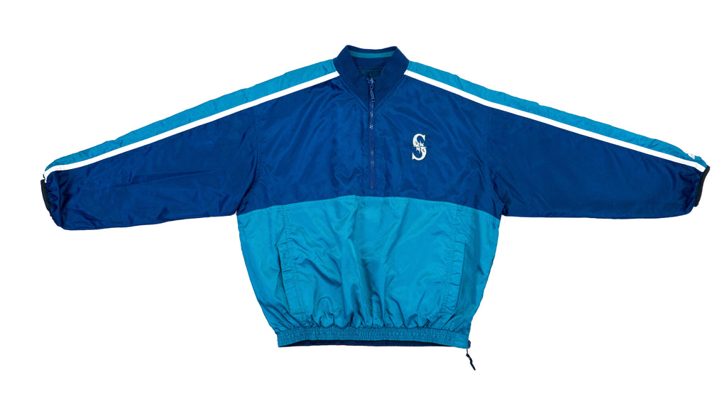 Starter - Seattle Mariners 1/4 Zip Reversible Windbreaker 1990s Large Vintage Retro MLB Baseball 