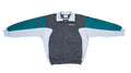 Adidas - Grey & Green Suede Track Jacket 1990s Large Vintage Retro 