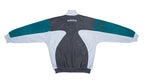 Adidas - Grey & Green Suede Track Jacket 1990s Large Vintage Retro 