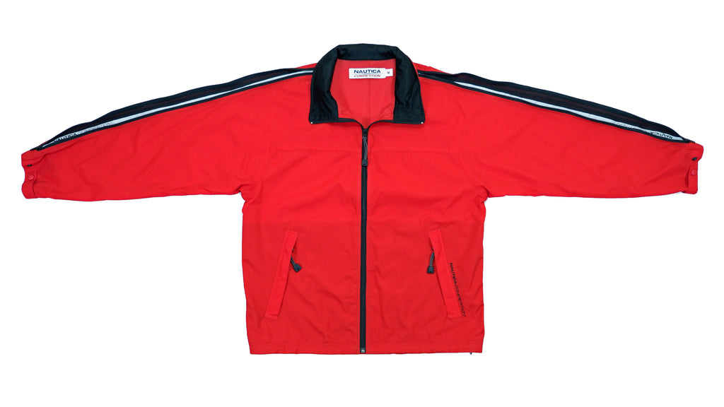 Nautica - Red Competition Windbreaker 1990s Large Vintage Retro