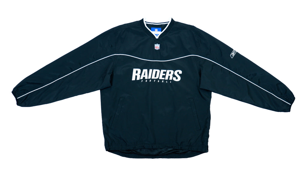 Reebok - Oakland Raiders Pullover 1990s Large NFL Football Vintage Retro Windbreaker