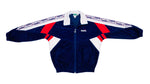 Diadora - Blue with White & Red Taped Logo Track Jacket 1990s X-Large Vintage Retro 