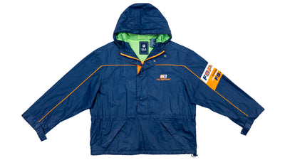 FILA - Blue FSPORT 1/2 Zip Hooded Windbreaker 1990s X-Large