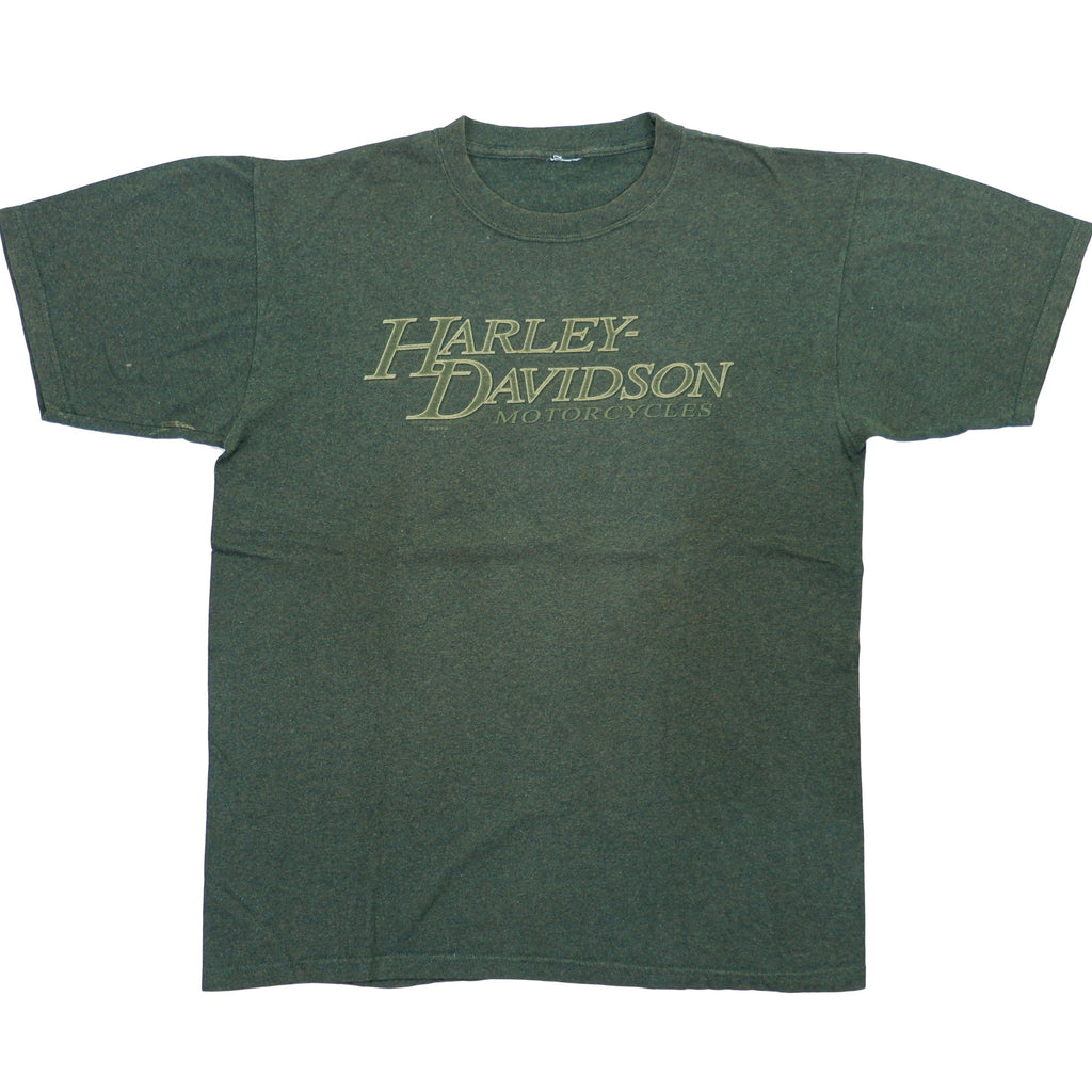 Harley Davidson - Green Virginia Beach T-Shirt 1990s X-Large Vintage Retro 