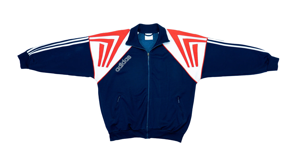 Adidas - Red and Blue Track Jacket 1990s Large Vintage Retro 