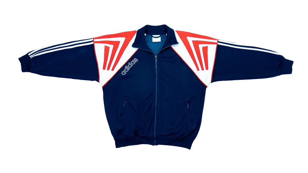 Vintage Adidas Red and Blue Track Jacket 1990s Large Vintage