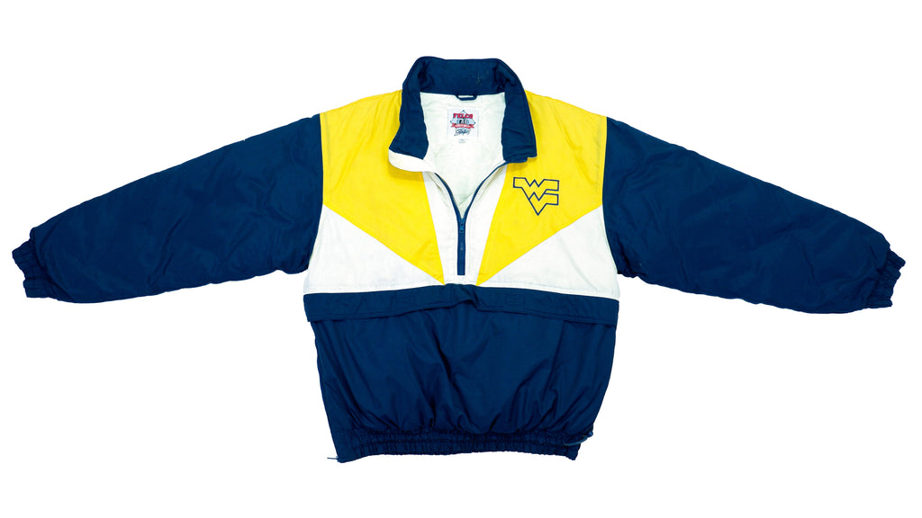 NCAA - West Virginia Mountaineers 1/4 Zip Windbreaker 1990s Large Vintage Retro Football