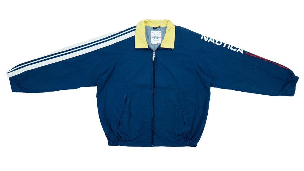 Nautica - Dark Blue Competition Windbreaker 1990s X-Large Vintage Retro 