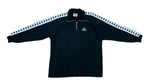Kappa - Black Taped Logo 1/4 Zip Sweatshirt 1990s Large Vintage Retro 