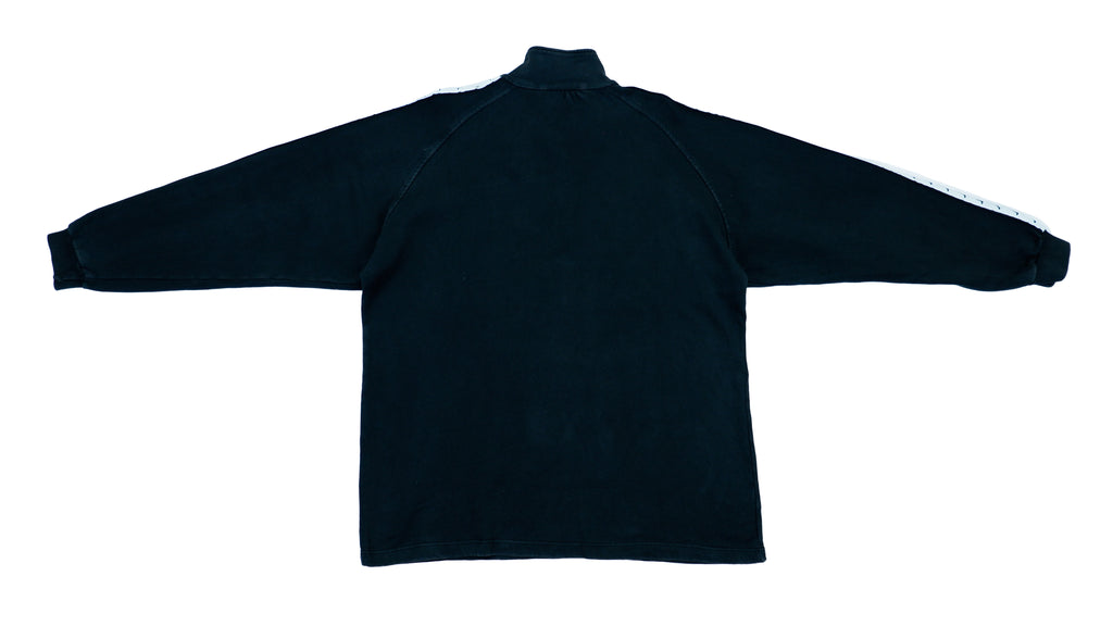 Kappa - Black Taped Logo 1/4 Zip Sweatshirt 1990s Large Vintage Retro 